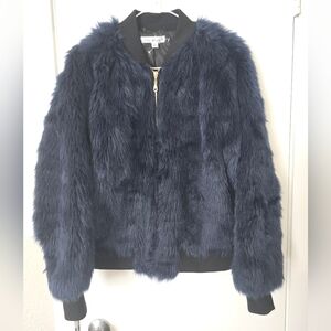 Faux Fur Navy Jacket